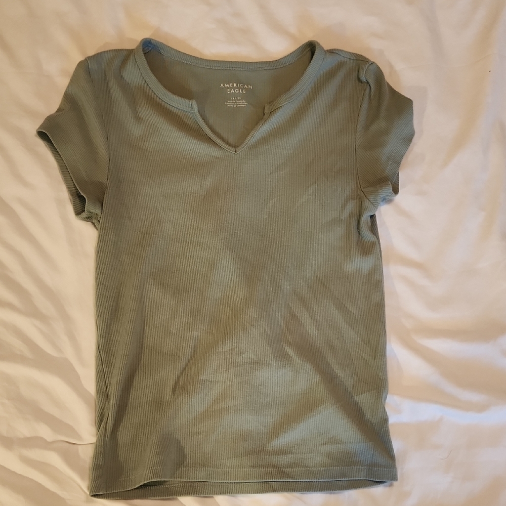 American Eagle Olive Ribbed Top